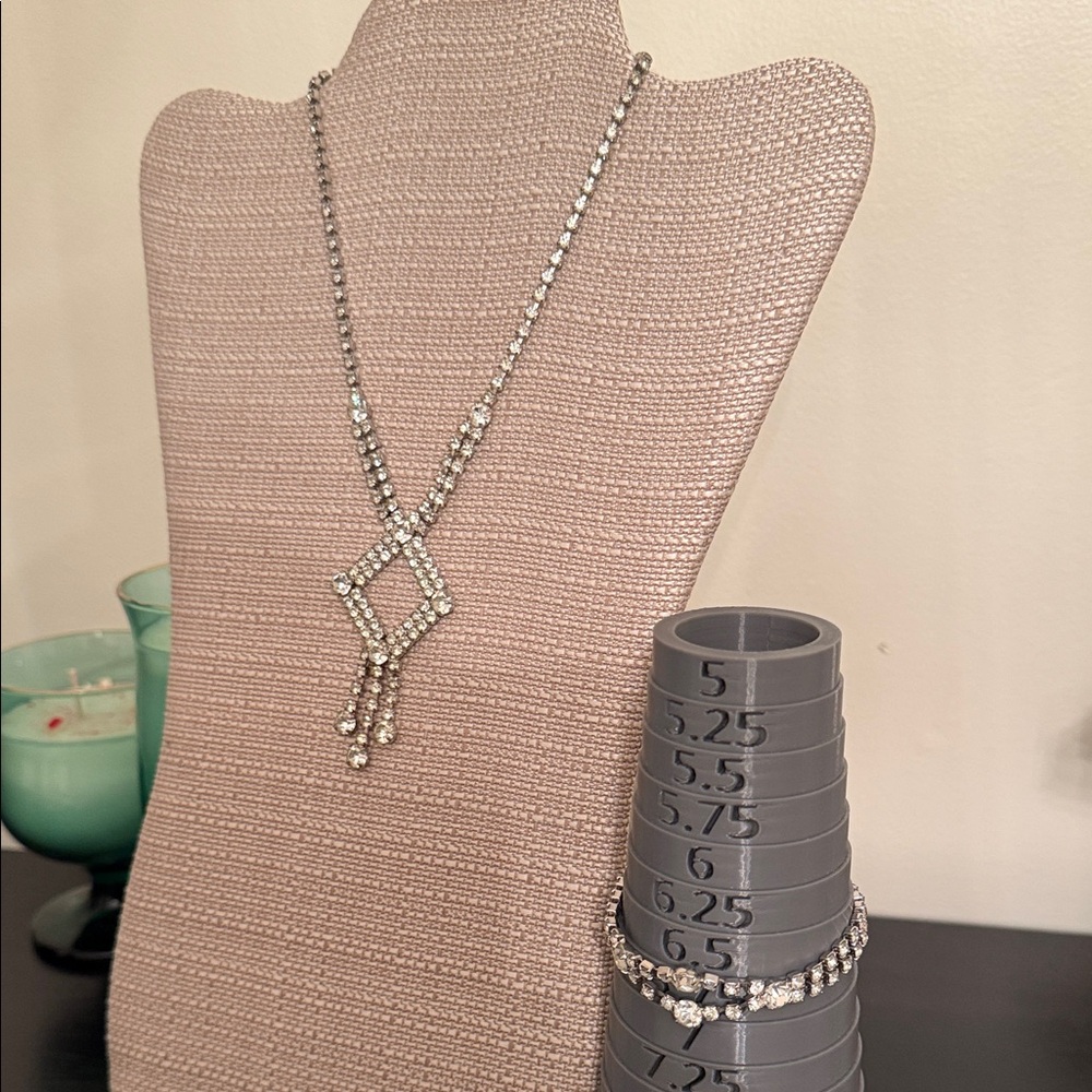 Vintage Rhinestone Necklace and Bracelet set